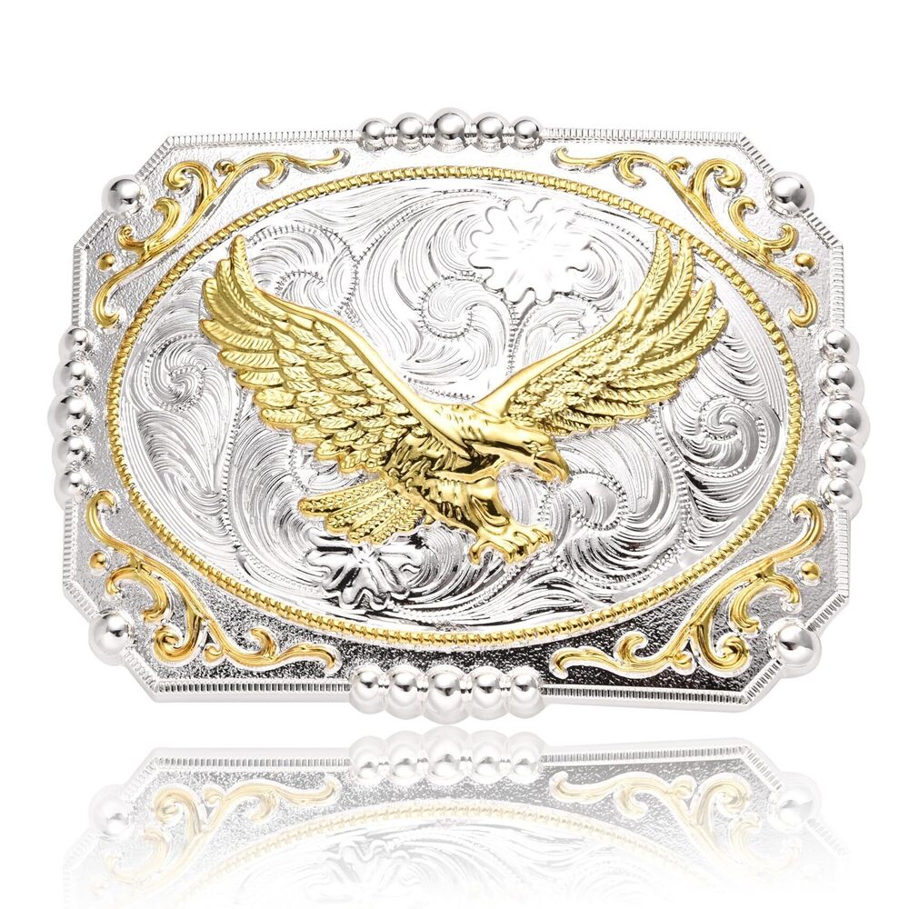 2217 Western Belt Buckle , Large Belt Buckle Golden Soaring Eagle, Eagle